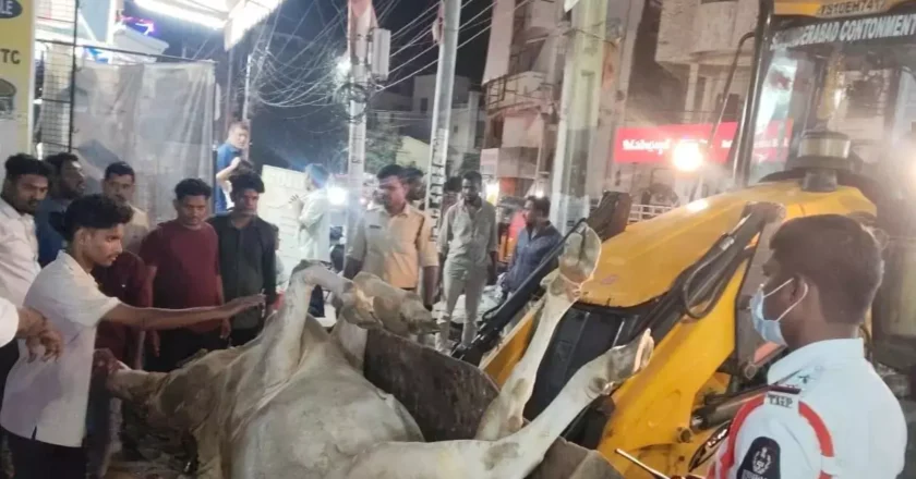 ఆవుకు అంత్యక్రియలు.. శభాష్ అనిపించుకున్నపోలీసులు – Hyderabad Traffic Cops