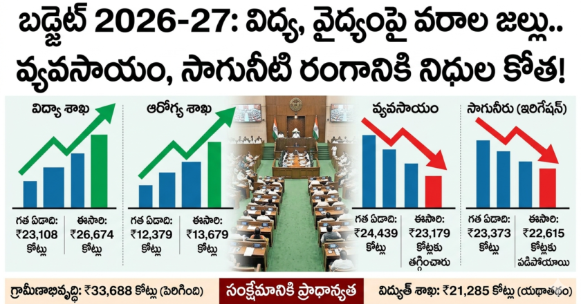 విద్య, వైద్యంపై వరాల జల్లు.. వ్యవసాయం, సాగునీటి రంగానికి నిధుల కోత!