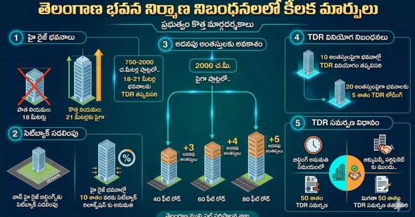 Building Construction Rules 2026 | భవన నిర్మాణ నిబంధనల్లో భారీ మార్పులు: TDR వినియోగంపై కొత్త గైడ్లైన్స్!