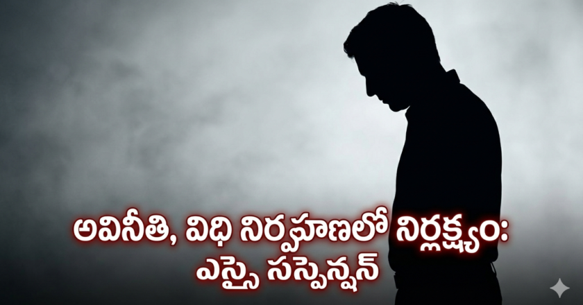 అవినీతి, విధి నిర్వహణలో నిర్లక్ష్యం: ఎస్సై  సస్పెన్షన్