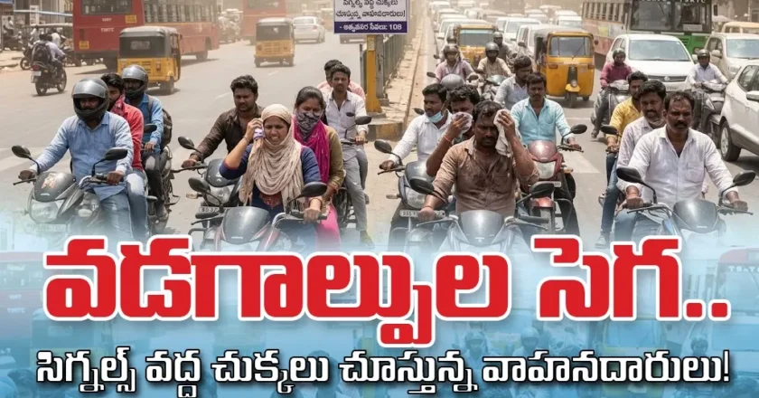 వడగాల్పుల సెగ.. సిగ్నల్స్ వద్ద చుక్కలు చూస్తున్న వాహనదారులు! – Warangal Traffic