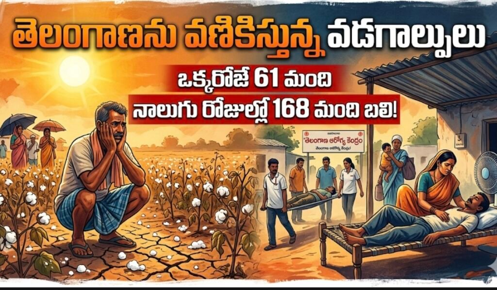 తెలంగాణను వణికిస్తున్న వడగాల్పులు: ఒక్కరోజే 61 మంది, నాలుగు రోజుల్లో 168 మంది బలి!